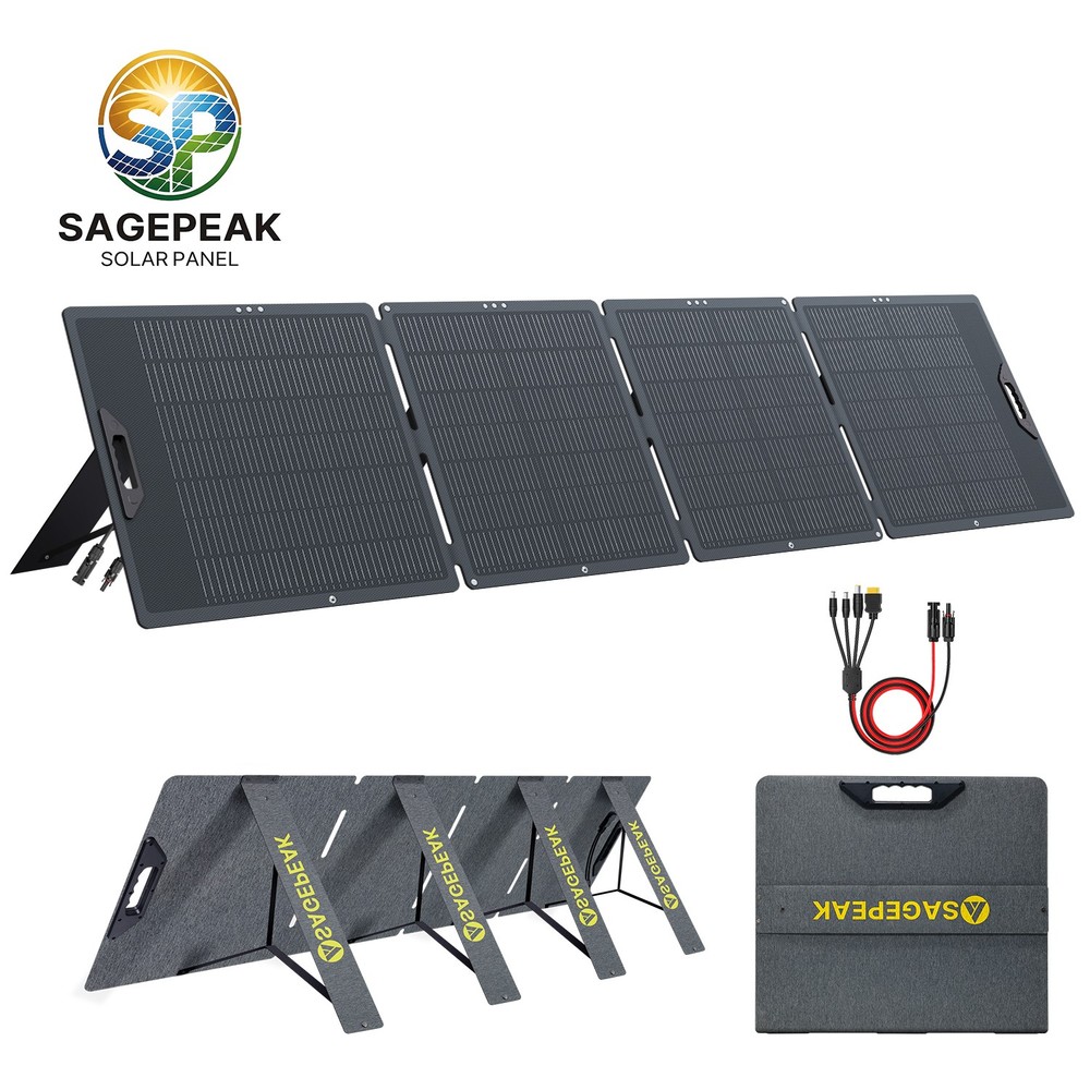400W Foldable Solar Panels with Adjustable Kickstand Solar Charger Power Supply