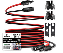 Cable solar 10AWG doble 20FT, conectores IP67 para paneles solares RV y marinos.
