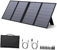 60W Foldable Solar Panel for 100W~350W Portable Power Station | 18V Black/Gray