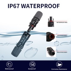 GEYA 10PCS Male Female M/F 30A PV Solar Panel Wire Cable Connector IP67 &Spanner