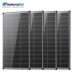 AeternaSol 4Pack 12V 200W Solar Panel Bifacial N-Type Mono Home Roof RV Off-Grid