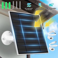 5W/5V Solar Panel For Security Camera Micro USB Type C Solar Cell Charger