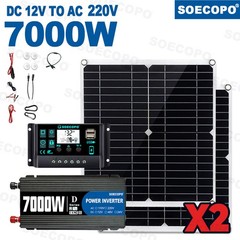 Complete 7000W Off-Grid Solar Kit 7000W Inverter 2pcs 300W Solar Panels 110V
