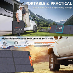 N-Type 16BB 220W Portable Solar Panel for Ef/Jackery/Bluetti/Anker Power Station