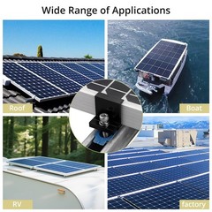 10pcs Solar Panel End Clamps, Aluminum Mounting Brackets Kit for Metal/RV Roofs