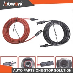 Labwork 1 Pair 20ft 12AWG Black+Red Solar Panel Extension Cable Wire Connector