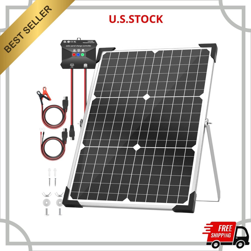 NEW Voltset 30W 12V Solar Panel Kit Trickle Charger Waterproof for