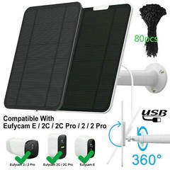 4W Solar Panel Charger Adjustable eufyCam 2/2 Pro/2C/2C Pro/E Security Camera