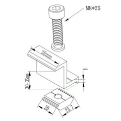 Solar Panel Support Clamp 4/10Pcs Medium Mounting PV Parts Photovoltaic