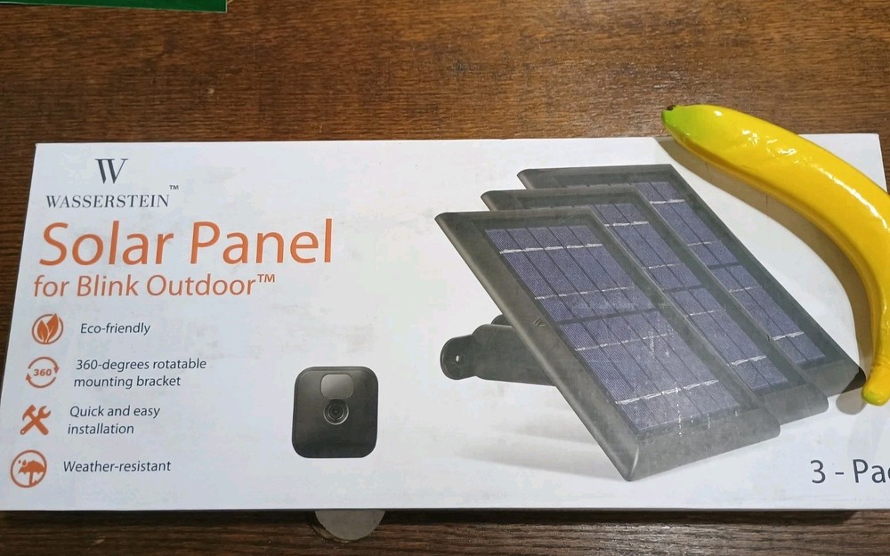 Wasserstein 3 Pack Solar Panels For Blink Outdoor Cameras BLACK