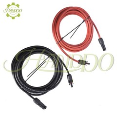 1 Pair Black + Red Solar Panel Extension Cable Wire Connector 12/10 AWG