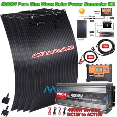 4000W Pure Sine Wave Power Inverter w/ 400W Solar Panel Power Generator Home RV