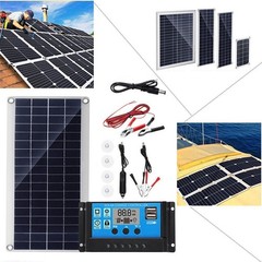 Solar Panel Dual USB+10A Solar Charger+Alligator Clip Wire+DC Line 10/15/20/25W