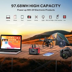 Versatile Lithium Battery Power Bank with LED Flashlight – 120W Peak Output