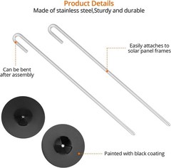200 Pack Stainless Steel Solar Panel Guard Clips J Hooks Bird Mesh Fasteners