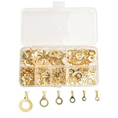 150PCS Ring Type Cable Wire Connector Gold Plated Copper Crimp Terminal Set