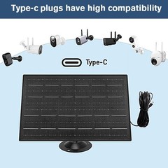 Solar Panel for Outdoor Camera Security Cam Micro USB Type C DC Battery Charger