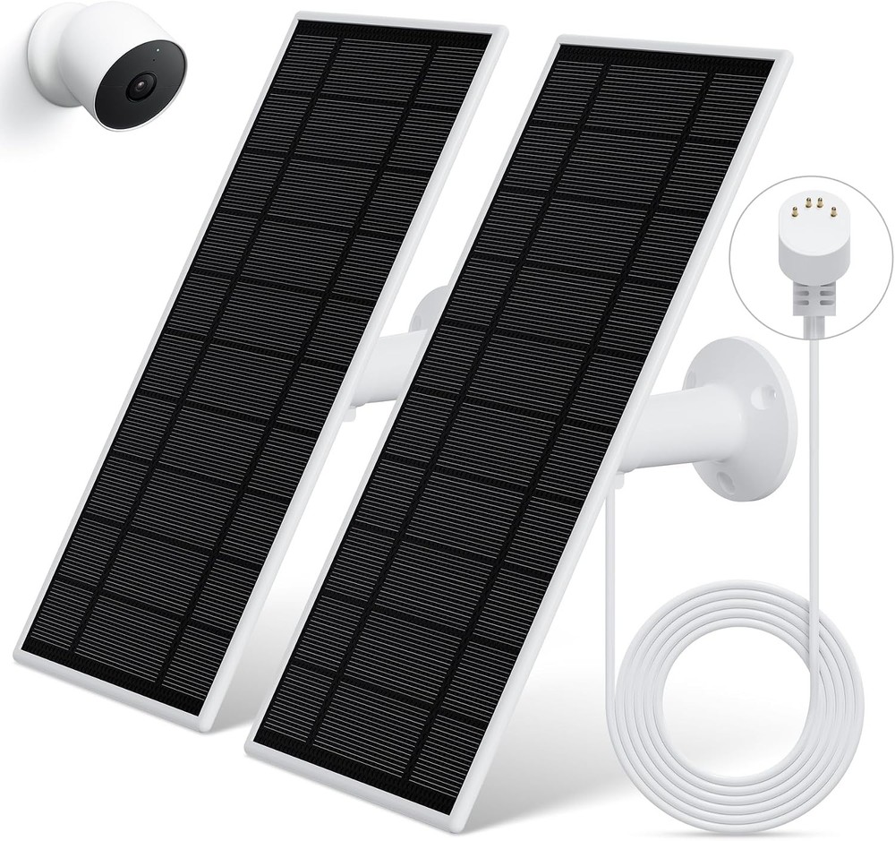 Solar Panel Google Nest Camera 2Pack Upgraded Solar Power Charger Google Nest