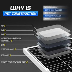 200 Watts Solar Panel 12 Volt Mono Off Grid Power For RV Boat Caravan Motorhome