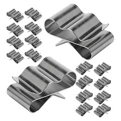30Pcs Reusable Stainless Steel Cable Clips for Photovoltaic Wire Harness Silver