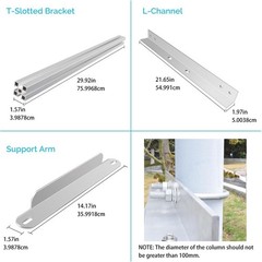 Renogy Solar Pole Mount Bracket Side Mount 50W 100W Flat Surface