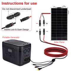 Solar Panel Extension Cable XT60 Female Connector Wire 12AWG Adapter Extension