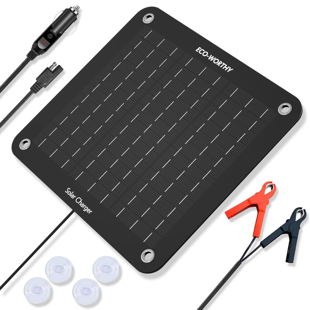 10W 12V Solar Battery Charger Trickle Maintainer Waterproof For Car Truck RV…