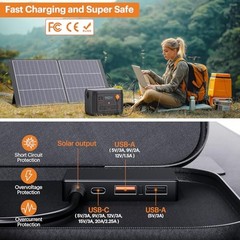 N-Type 16BB 100 Watt Portable Solar Panel for Power Station,RV Essentials,