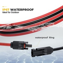 20FT 10AWG Solar Extension Cable Kit – Male & Female Connectors, Adaptor Tool