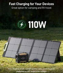 110W Foldable Solar Panel, ESP110 Portable Solar Charger for ES960, ES960 PRO, E
