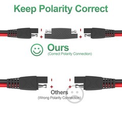 25FT SAE Extension Cable 16AWG Quick Disconnect Connector for Automotive & Solar