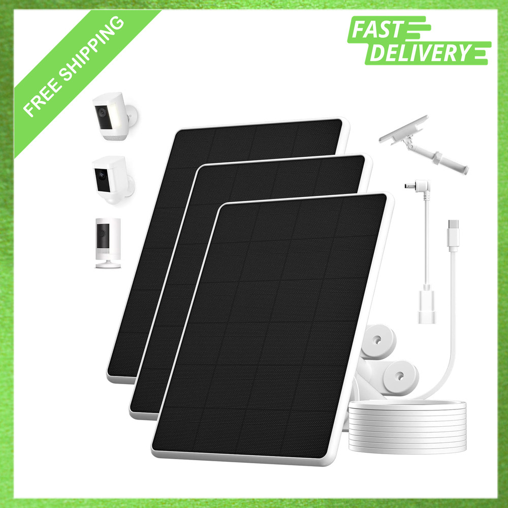 6W Solar Panel for Ring Spotlight Cam Battery Stick Up Cam Battery High