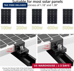 Solar Panel Mounting Brackets for Roof, Aluminum Solar Rails, Black | Sola