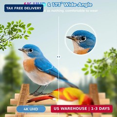 Bamboo Smart Bird Feeder 4K Camera AI ID Solar IP65 1.25L(S)