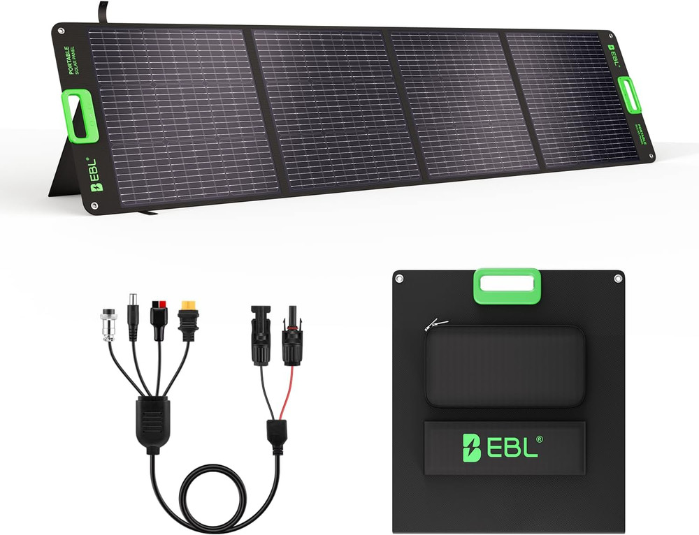 200W Foldable Solar Panel Kit for RVs, Waterproof with 4 Kickstands
