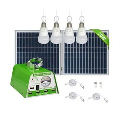 Solar Lights for Inside, 4 Bulbs Solar Shed Lights with On Off Switch, 30W So…