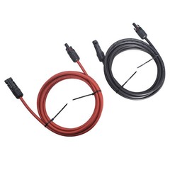 1 Pair 10 Feet Black + Red Solar Panel Extension Cable 10AWG Wire Connector