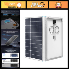 100W High-Efficiency Solar Panel, 16BB N-Type for RV, Boat, Camper, Off-Grid