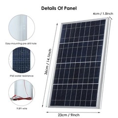 10W Watts Solar Panel Kit 18V Battery Charger w/ Controller Caravan Boat Car RV