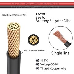 14AWG SAE to Battery Alligator Clip 3FT/1M 12V Battery Alligator Clip to SAE …
