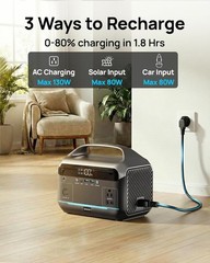 Portable Power Station, 1200W Surge, Ideal for Outdoor and Emergency Use