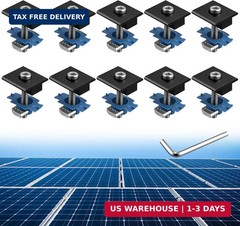 10pcs Solar Panels Mid Clamps for Unistrut, Aluminium Solar Panel Brackets