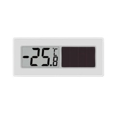 Solar Powered Temperature Monitor with Clear LCD Display and Long Cable