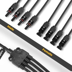 Waterproof Solar Panel Y Branch Connectors – 2 Pairs