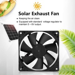 Solar Power Panel Exhaust Fan 20% High Efficiency Single Crystal Solar Cell Fan
