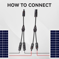 Solar Connectors Y Branch Parallel Adapter Splitter Solar Cable Wire Plug Tool