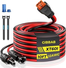 10FT 12AWG Solar to XT60i, Gibbab 3 6 10 16 20 25FT Solar Panel Connector to XT6