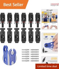 Durable 12 PCS Solar Connectors with Tinned Copper and Quick Assembly Spanners