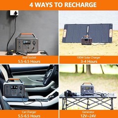 Portable Power Station 280Wh Generator Rechargeable Solar Backup Outdoor Use