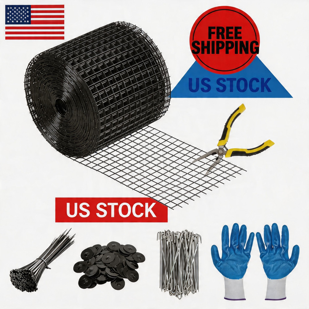 WildVenture Solar Panel Critter Guard Kit – Black Coated Wire Mesh 6in x 50ft